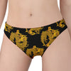 Black And Gold Dragon Pattern Print Women's Panties