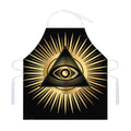 Black And Gold Eye of Providence Print Adjustable Apron
