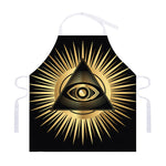 Black And Gold Eye of Providence Print Adjustable Apron