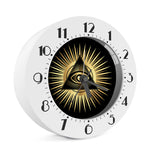 Black And Gold Eye of Providence Print Alarm Clock
