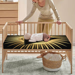 Black And Gold Eye of Providence Print Baby Crib Sheet