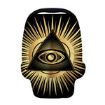 Black And Gold Eye of Providence Print Baby Seat Cover
