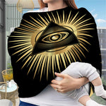 Black And Gold Eye of Providence Print Baby Seat Cover