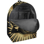 Black And Gold Eye of Providence Print Backpack