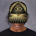 Black And Gold Eye of Providence Print Baseball Cap