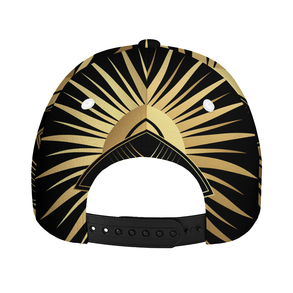 Black And Gold Eye of Providence Print Baseball Cap