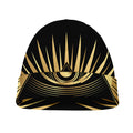 Black And Gold Eye of Providence Print Beanie