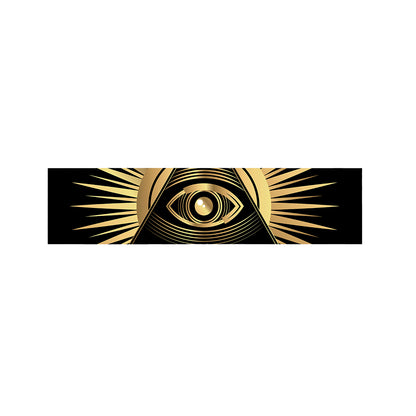 Black And Gold Eye of Providence Print Bed Runner