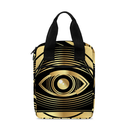 Black And Gold Eye of Providence Print Bible Tote Bag