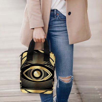 Black And Gold Eye of Providence Print Bible Tote Bag