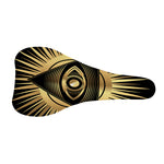 Black And Gold Eye of Providence Print Bicycle Seat Cover
