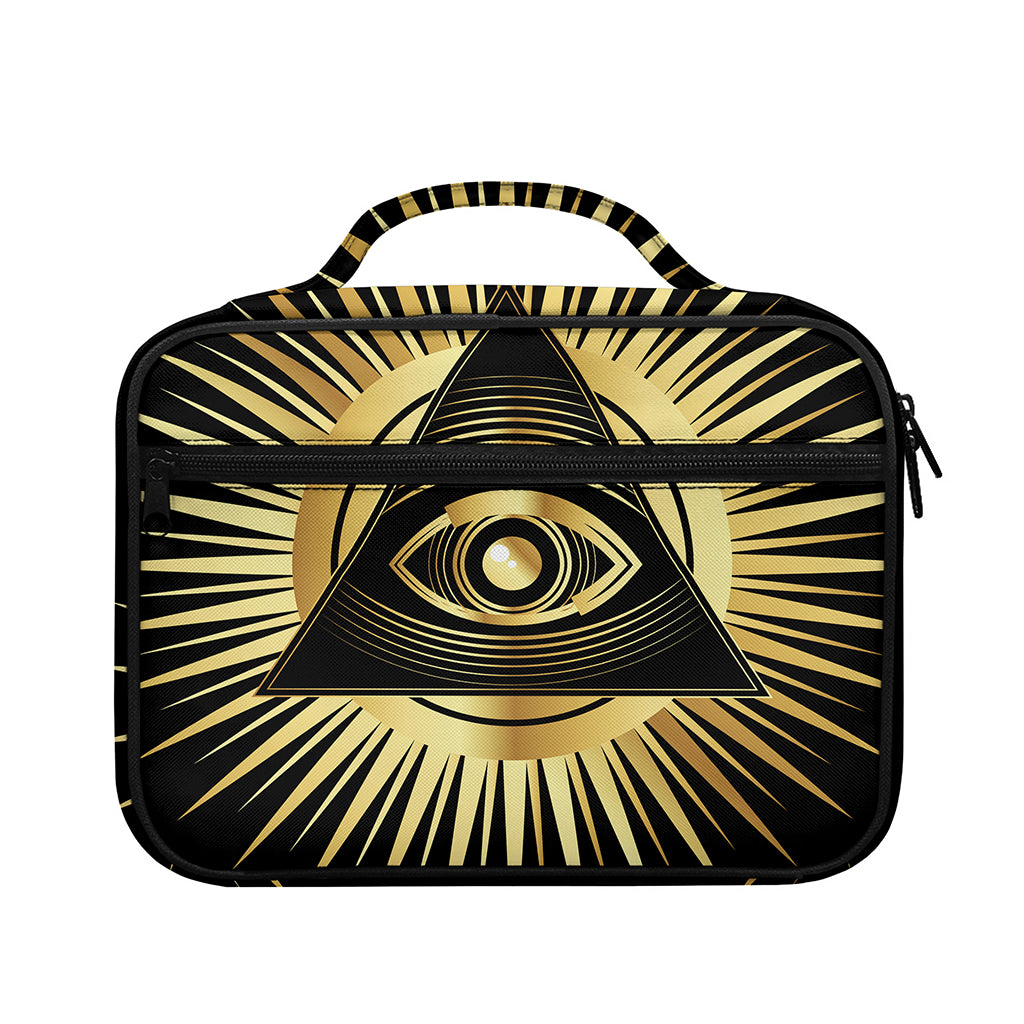 Black And Gold Eye of Providence Print Briefcase Bible Bag