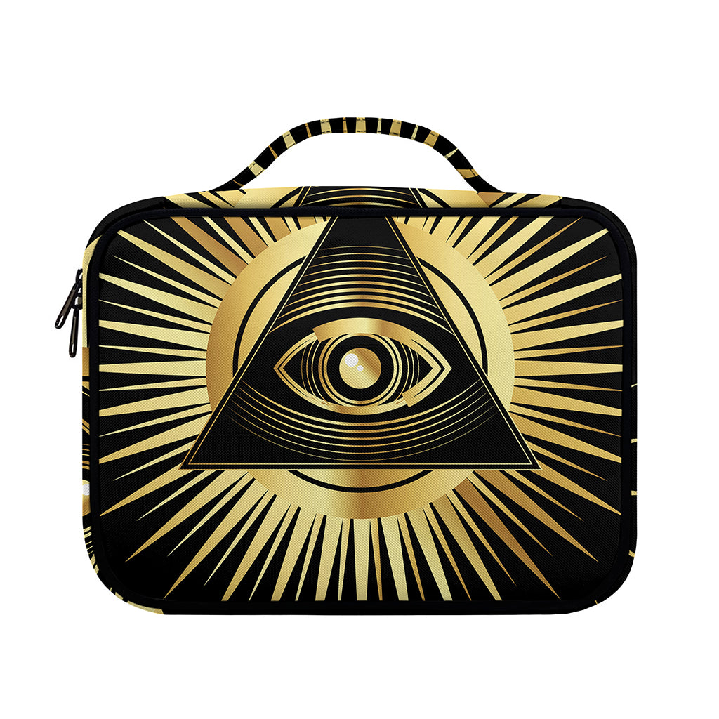 Black And Gold Eye of Providence Print Briefcase Bible Bag