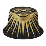 Black And Gold Eye of Providence Print Bucket Hat