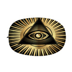 Black And Gold Eye of Providence Print Car Side Mirror Covers