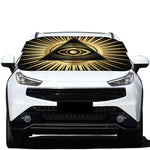 Black And Gold Eye of Providence Print Car Windshield Snow Cover