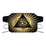 Black And Gold Eye of Providence Print Car Windshield Snow Cover