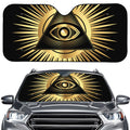 Black And Gold Eye of Providence Print Car Windshield Sun Shade