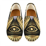 Black And Gold Eye of Providence Print Casual Shoes