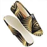 Black And Gold Eye of Providence Print Casual Shoes