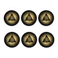 Black And Gold Eye of Providence Print Coaster Set