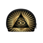 Black And Gold Eye of Providence Print Coin Purse