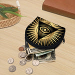 Black And Gold Eye of Providence Print Coin Purse