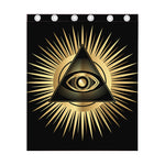 Black And Gold Eye of Providence Print Curtain