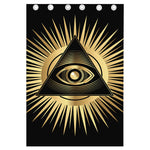 Black And Gold Eye of Providence Print Curtain
