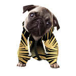 Black And Gold Eye of Providence Print Dog Zip Up Hoodie