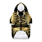 Black And Gold Eye of Providence Print Dog Zip Up Hoodie