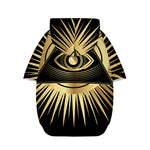 Black And Gold Eye of Providence Print Dog Zip Up Hoodie