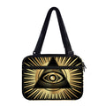 Black And Gold Eye of Providence Print Double Strap Bible Bag