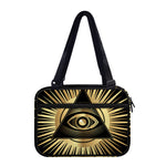 Black And Gold Eye of Providence Print Double Strap Bible Bag