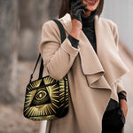 Black And Gold Eye of Providence Print Double Strap Bible Bag