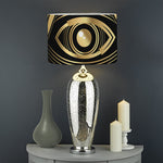 Black And Gold Eye of Providence Print Drum Lamp Shade