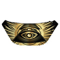 Black And Gold Eye of Providence Print Fanny Pack