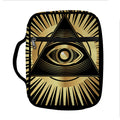 Black And Gold Eye of Providence Print Front Pocket Bible Bag