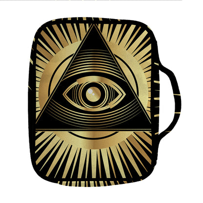 Black And Gold Eye of Providence Print Front Pocket Bible Bag