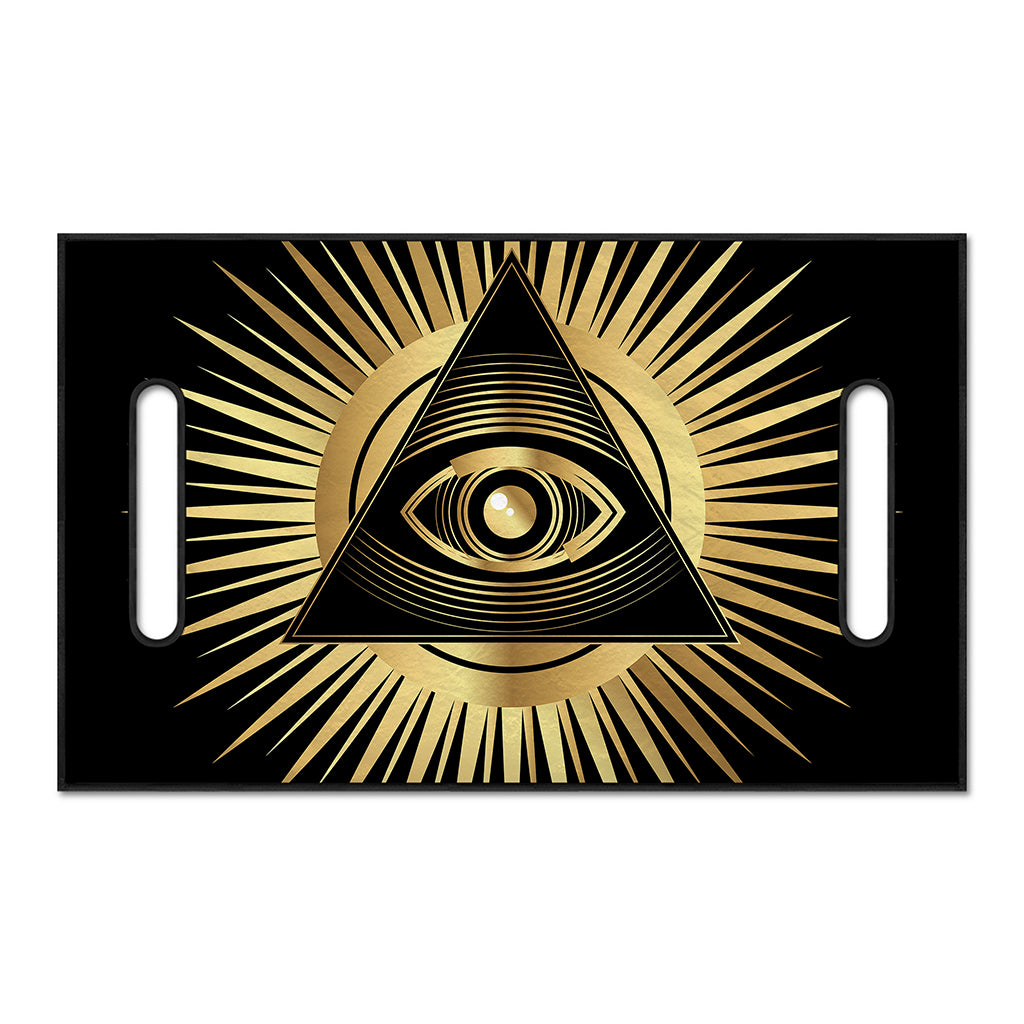 Black And Gold Eye of Providence Print Golf Cart Seat Cover