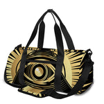 Black And Gold Eye of Providence Print Gym Bag