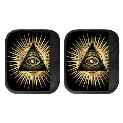 Black And Gold Eye of Providence Print Handle Covers