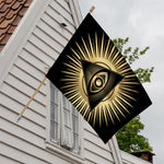 Black And Gold Eye of Providence Print House Flag
