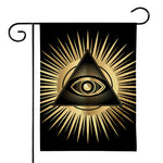 Black And Gold Eye of Providence Print House Flag