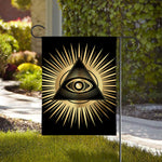 Black And Gold Eye of Providence Print House Flag