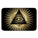 Black And Gold Eye of Providence Print Indoor Door Mat