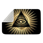 Black And Gold Eye of Providence Print Indoor Door Mat