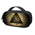 Black And Gold Eye of Providence Print Portable Cooler Travel Case