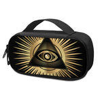 Black And Gold Eye of Providence Print Insulin Cooler Travel Case