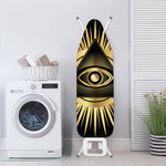 Black And Gold Eye of Providence Print Ironing Board Cover